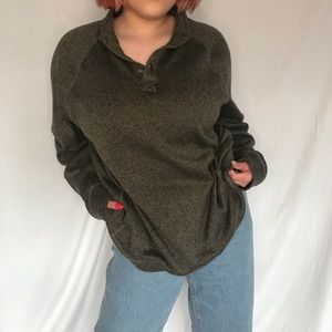 green fleece sweater